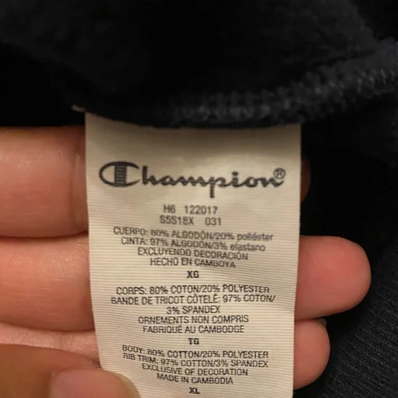Supreme x champion hoodie men’s XL